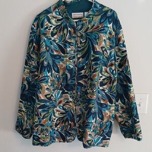 Alfred Dunner Multicolor Abstract Blazer